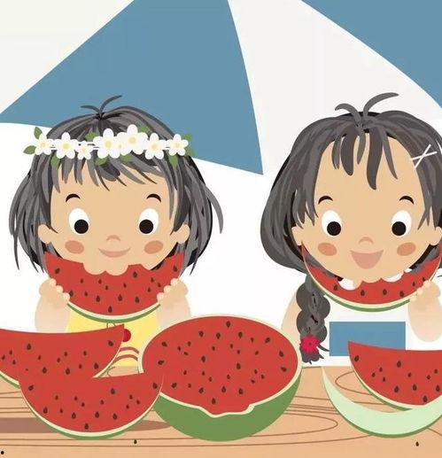 吃瓜头像卡通多人  第1张